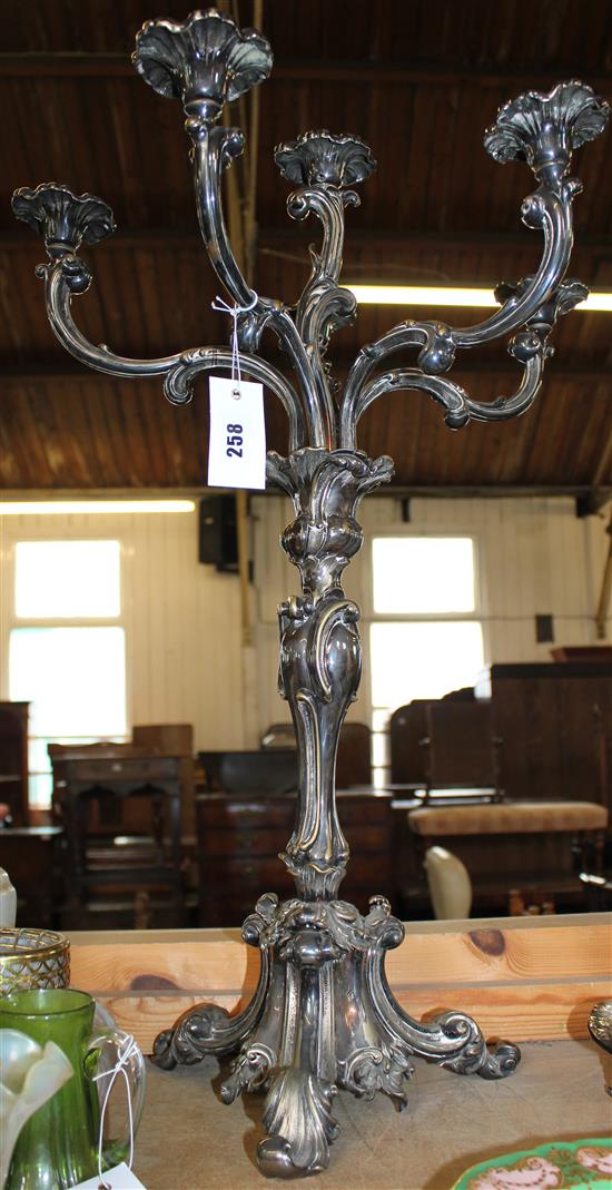 Gilt metal 5 branch candelabrum